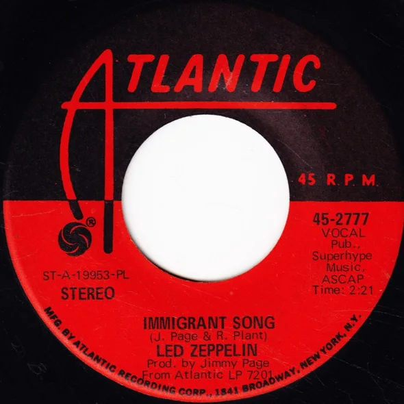 Cover of Immigrant Song / Hey, Hey, What Can I Do