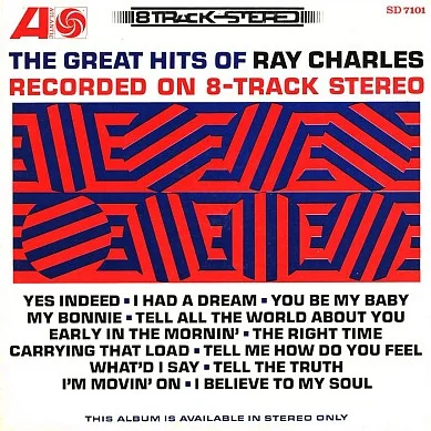 Cover of The Great Hits Of Ray Charles Recorded On 8-Track Stereo